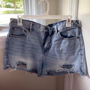 Free People Distressed Ripped Jean Shorts